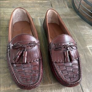 NWOB Giorgio Brutini Brown Leather Slip-On Loafers with Tassels